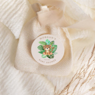 Niedlich Safari Animals Baby Dusche Runder Aufkleber