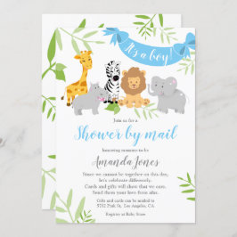 Niedlich Safari Animals Baby Shower Boy Einladung