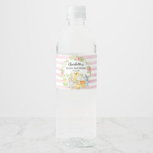 Niedlich Safari Animals Girl Baby Dusche Wasserflaschenetikett