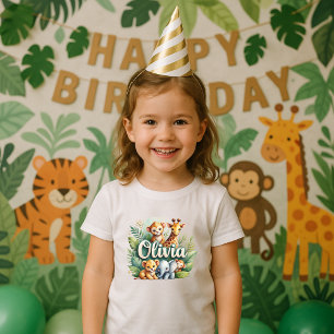Niedlich Safari Animals Olivia Kids T-Shirt