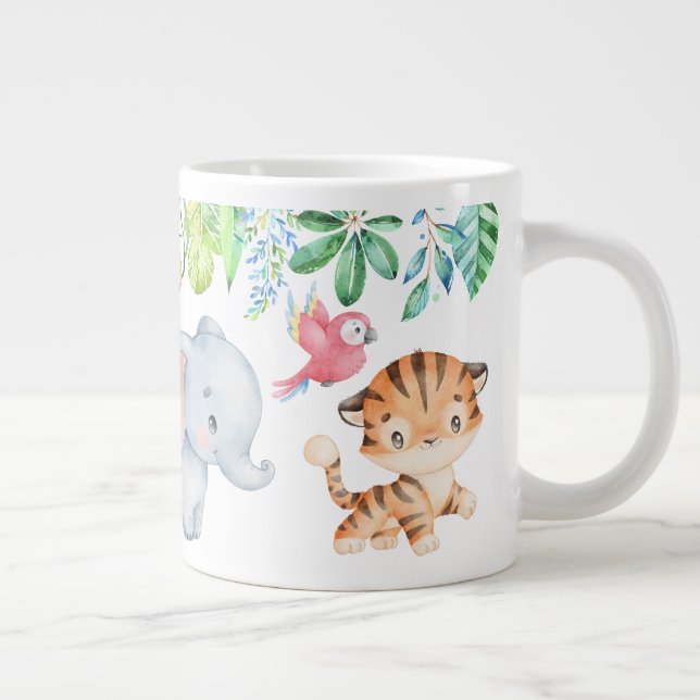 Niedlich Safari Baby Animals Kinder Jumbo-Tasse (Rechts)