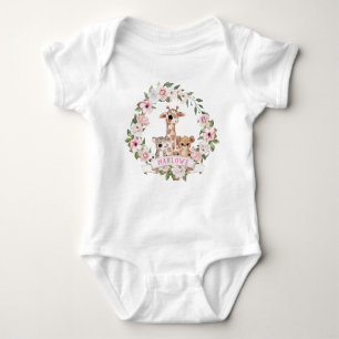 Niedlich Safari Baby Animes Rosa Rose Floral Baby Strampler