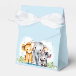 Niedlich Safari Baby Shower Elephant, Lion, Zebra Geschenkschachtel