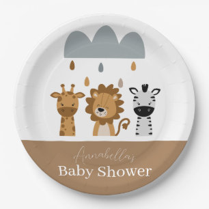 Niedlich Safari Boho Baby Animals Pappteller