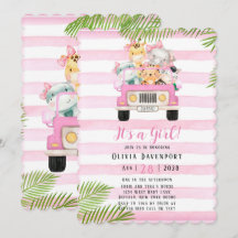 Niedlich Safari Elephant & Friends Girl Baby Dusch
