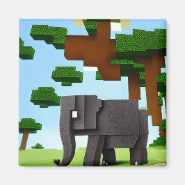 Niedlich Safari Elephant Pixel Art Magnet