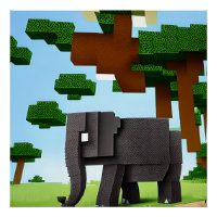 Niedlich Safari Elephant Pixel Art