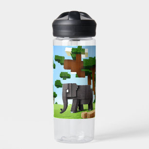 Niedlich Safari Elephant Pixel Art Trinkflasche