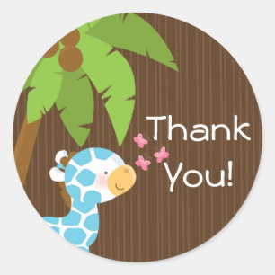 Niedlich Safari Giraffe Boy Baby Shower Stickers