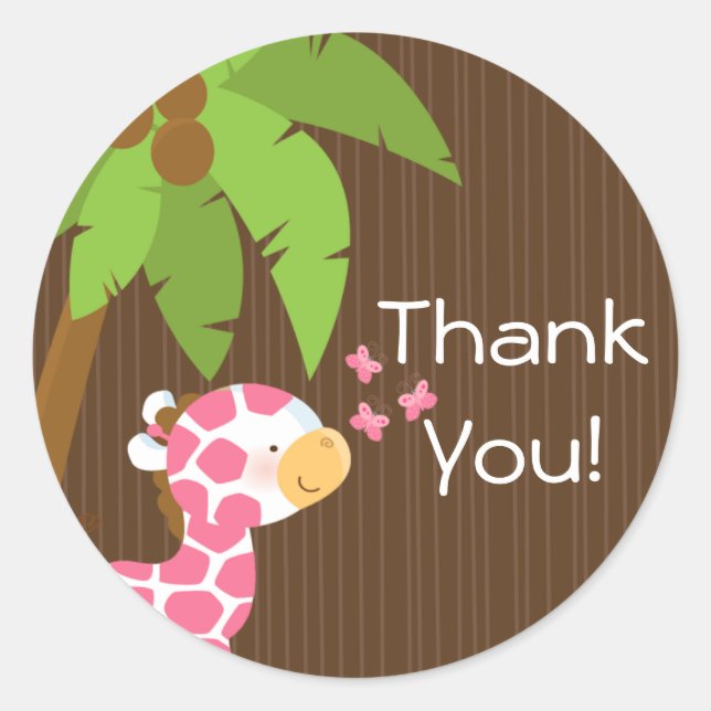 Niedlich Safari Giraffe Girl Shower Stickers (Vorderseite)