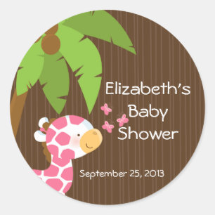 Niedlich Safari Giraffe Girl Shower Stickers