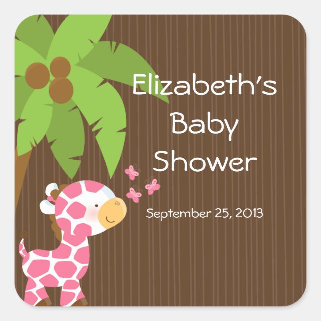 Niedlich Safari Giraffe Girl Shower Stickers (Vorderseite)