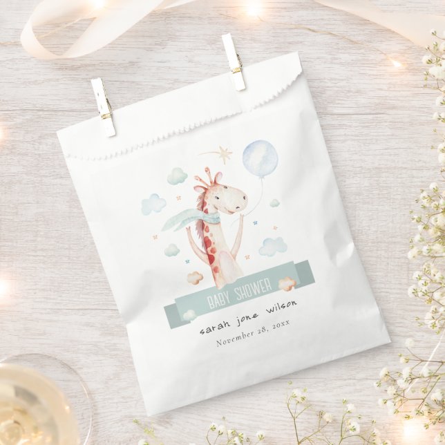 Niedlich Safari Giraffe Star Cloud Balloon Babydus Geschenktütchen (Ausgeschnitten)