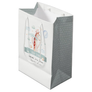 Niedlich Safari Giraffe Star Cloud Balloon Babydus Mittlere Geschenktüte