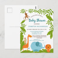 Niedlich Safari Jungle Animal Baby Dusche Einladun