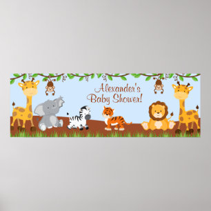 Niedlich Safari Jungle Animals Boy Baby Showbanner Poster