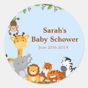 Niedlich Safari Jungle Baby Shower Stickers