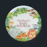 Niedlich Safari Jungle Babyduschplatte Pappteller<br><div class="desc">Safari Jungle Baby Shower Plate Niedliche Dschungelsafari Baby Duschpapiertafel mit einem Affen hängt von einem Baum,  Giraffe,  Elefant,  Tiger,  Löwen & Zebra gerahmt mit grünen Dschungel Blätter. Matching Artikel in unserem Shop erhältlich.</div>