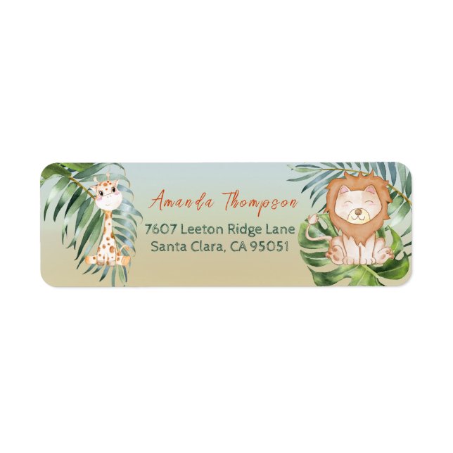 Niedlich Safari Jungle Kleine Tiere Kinderdusche (Vorne)