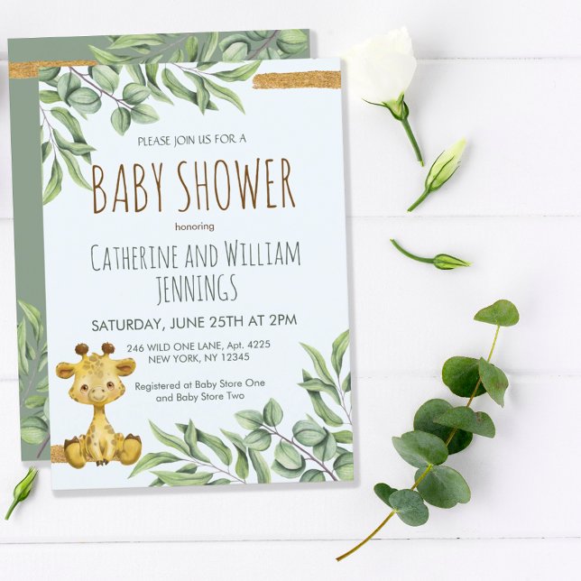 Niedlich Safari Jungle Lion Eucalyptus Baby Dusche Einladung (Von Creator hochgeladen)