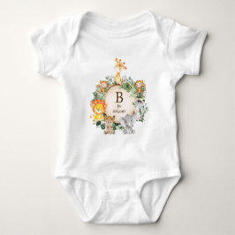 Niedlich Safari Jungle Wilde Tiere Custom Monogram Baby Strampler