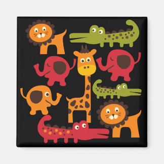 Niedlich Safari Jungle Zoo Tiere drucken Geschenke Magnet