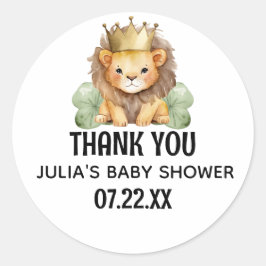 Niedlich Safari King Lion Baby Dusche Vielen Dank Runder Aufkleber