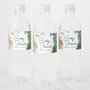 Niedlich Safari Tiger Jungle Neue Babydusche Wasserflaschenetikett