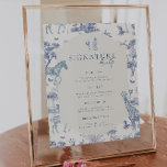 Niedlich Safari Toile de Jouy | Blue Baby Shower D Poster<br><div class="desc">Fügen Sie Ihre Personalisierungswahl hinzu. Auch die Hintergrundfarbe kann personalisiert sein. Fügen Sie diesem Design Ihre benutzerdefinierte Formulierung hinzu, indem Sie die Felder "Diese Designvorlage bearbeiten" auf der rechten Seite des Elements verwenden, oder klicken Sie auf die blaue Schaltfläche "Anpassen", um den Text zu ordnen, die Schriftart und Farben zu...</div>