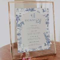 Niedlich Safari Toile de Jouy | Blue Baby Shower D