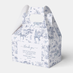 Niedlich Safari Toile de Jouy   Blue Baby Showfavo Geschenkschachtel