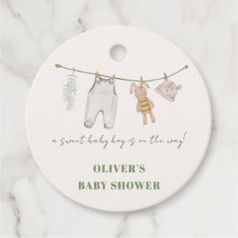 Niedlich Sage Green Boho Boy Kleidung Kinderdusche Geschenkanhänger