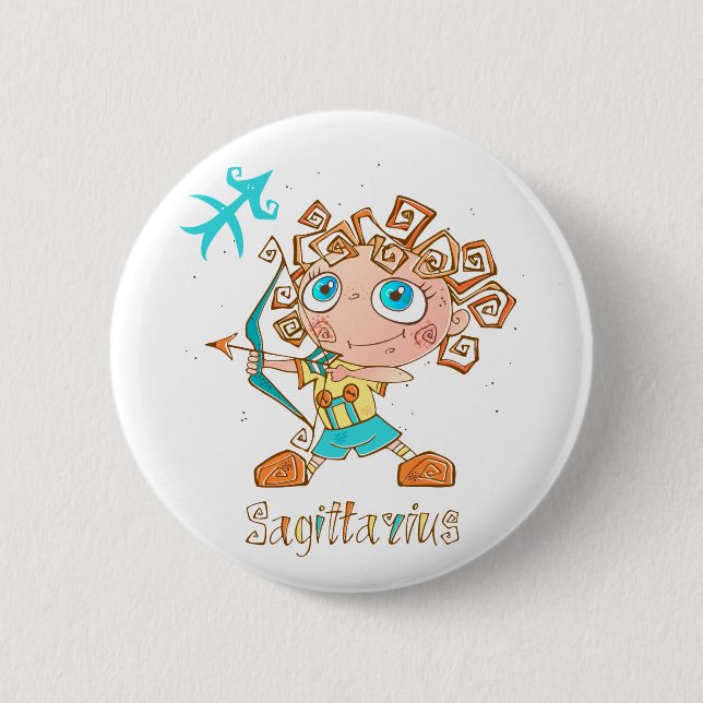 Niedlich Sagittarius Kid Button (Vorderseite)