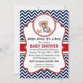 Niedlich Sailor Boy Nautical Baby Dusche Einladung