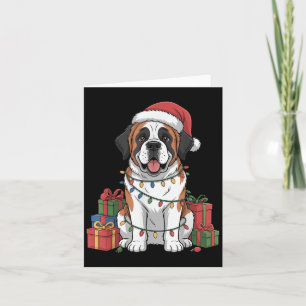Niedlich Saint Bernard Weihnachtsmannmütze Weihnac Karte