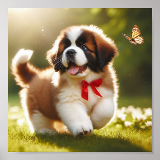 niedlich Saint Bernard Welpe Poster