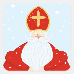 Niedlich Saint Nicholas Quadratischer Aufkleber