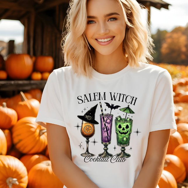 Niedlich Salem Hexencocktail Club Halloween-Hemd T-Shirt (Von Creator hochgeladen)