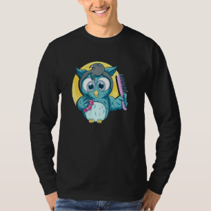 Niedlich Salon Owl Comb Friseur Frisör T-Shirt
