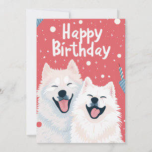 Niedlich Samoyed Happy Birthday Feiertagskarte
