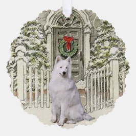 Niedlich Samoyed Lovers Weihnachten Ornament Karte