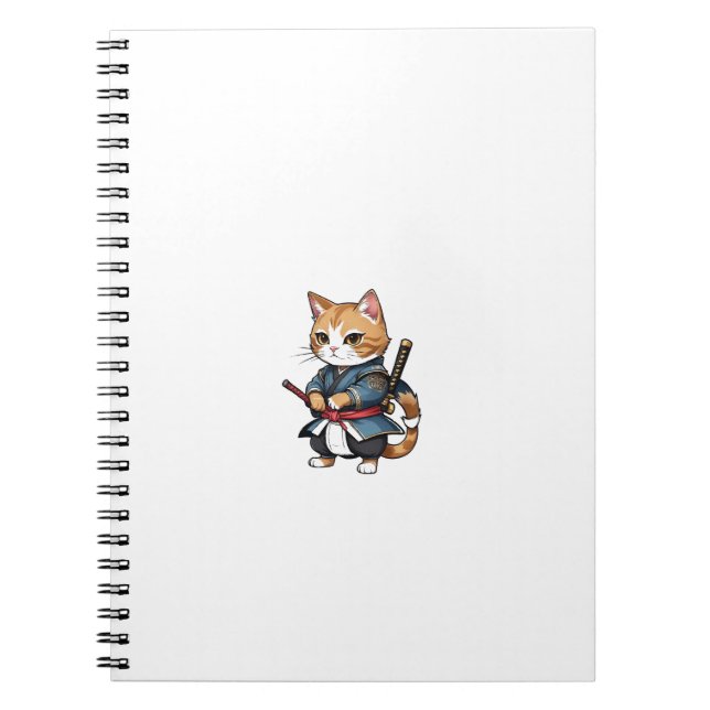 Niedlich Samurai Cat Phone Case Design Notizblock (Vorderseite)