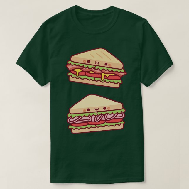 Niedlich Sandwiches Doodles T-Shirt (Design vorne)