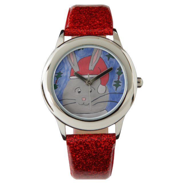 Niedlich Santa Bunny Armbanduhr (Vorderseite)