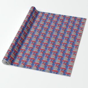 Niedlich Santa Bunny Geschenkpapier
