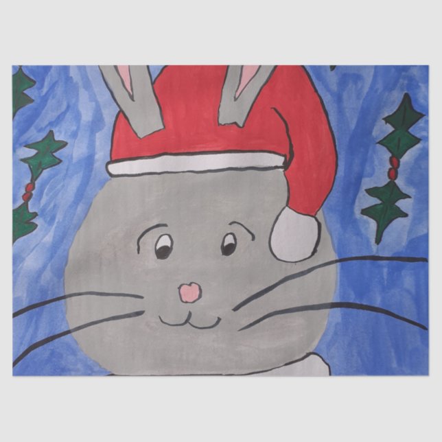 Niedlich Santa Bunny Seidenpapier (Vorderseite)