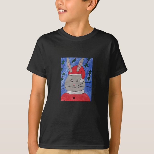 Niedlich Santa Bunny T-Shirt (Vorderseite)