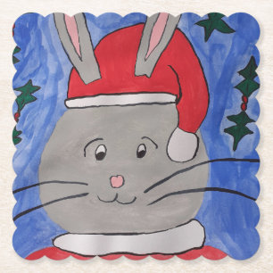 Niedlich Santa Bunny Untersetzer