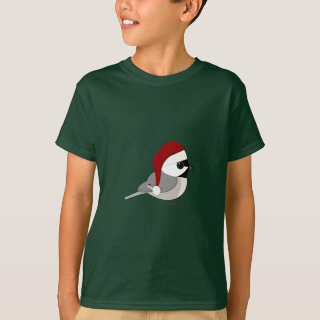 Niedlich Santa Chickadee T-Shirt (Vorderseite)