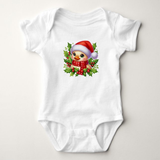 Niedlich Santa Duck Baby Strampler (Vorderseite)
